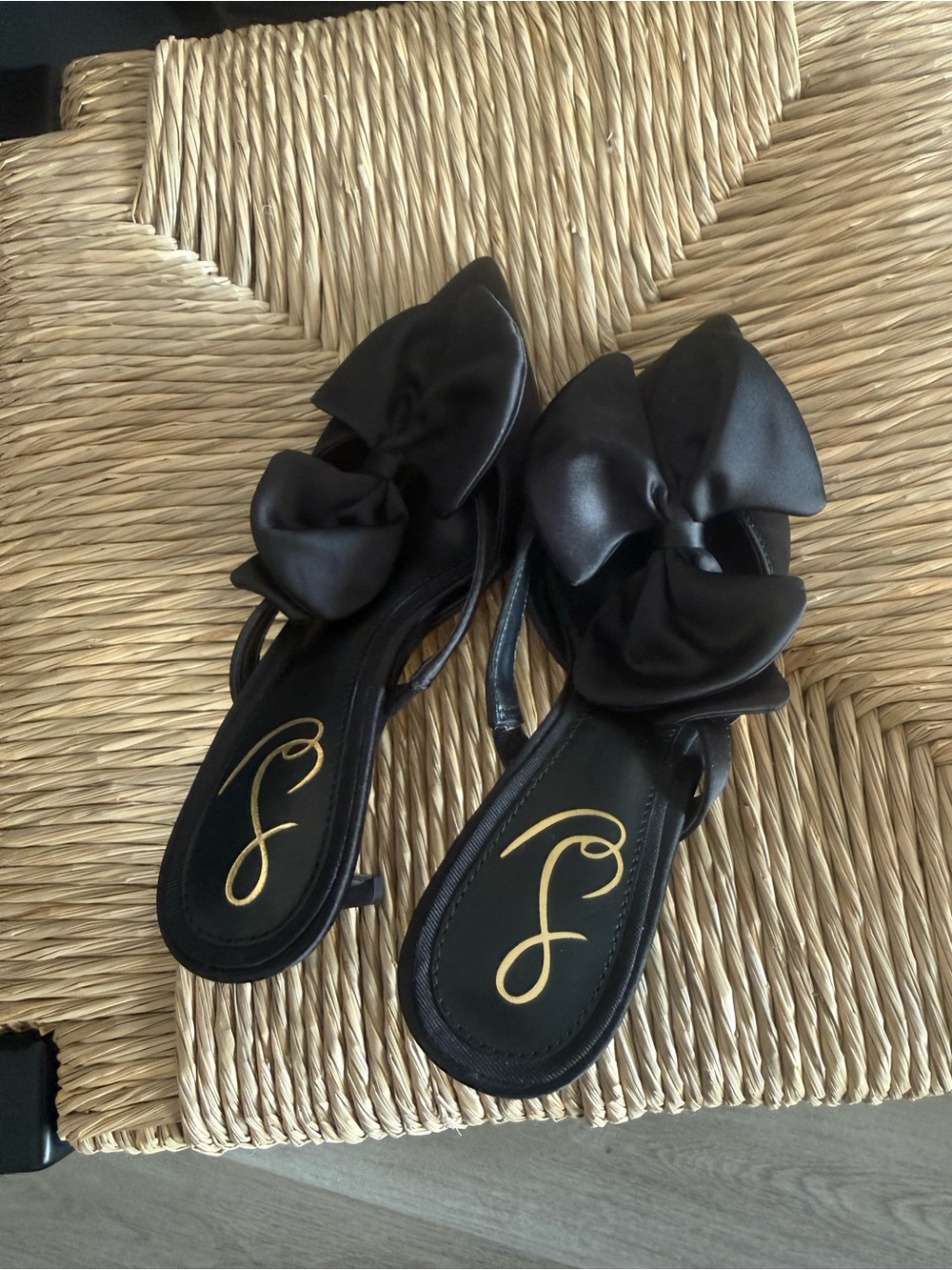 Sam Edelman Black Satin Bow Pointed-Toe Slip-On Heels - Picture 7 of 7